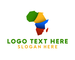 Continent - Colorful African Map logo design