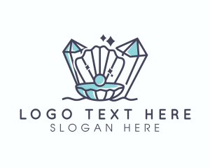 Clam Shell - Crystal Clam Pearl logo design