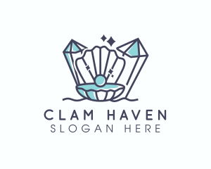 Clam - Crystal Clam Pearl logo design
