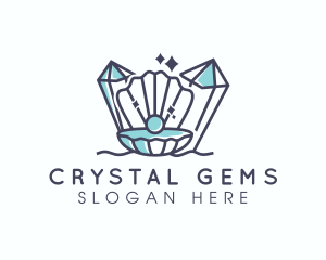 Crystal Clam Pearl logo design