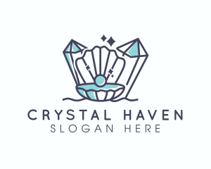 Crystals - Crystal Clam Pearl logo design
