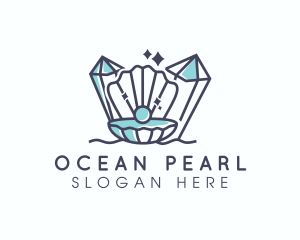 Crystal Clam Pearl logo design