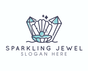 Crystal Clam Pearl logo design