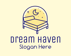 Sleeping - Starry Night Bed logo design