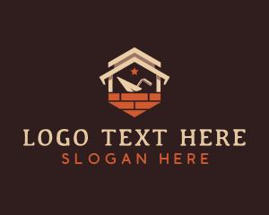 Worker - Brick Construction Masonry logo design