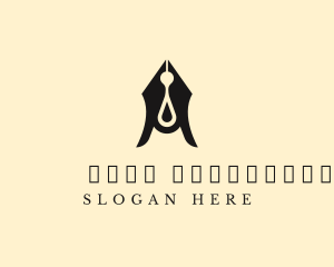 Rustic - Simple Fountain Pen Drop logo design