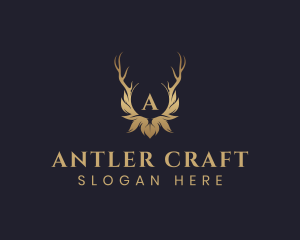 Ornament Antler Crest logo design