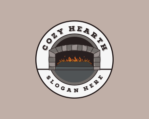 Fireplace - Brick Oven Baking logo design