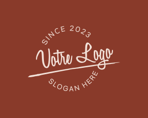 Underlined  Cursive Round Business Logo