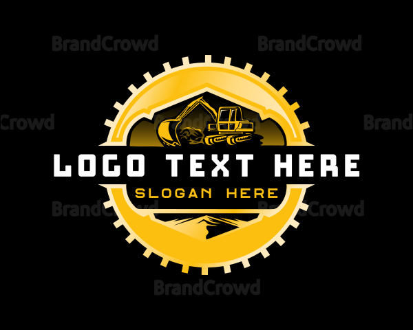 Excavator Backhoe Machinery Logo