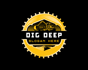 Excavator Backhoe Machinery logo design