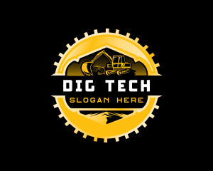 Excavator Backhoe Machinery logo design