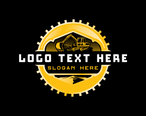 Gear - Excavator Backhoe Machinery logo design