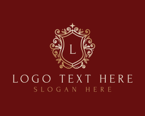 Leaves - Ornament Royal Shield logo design
