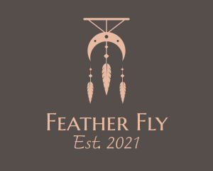 Feather Moon Decoration logo design