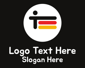 German - Abstract German Flag & Person logo design