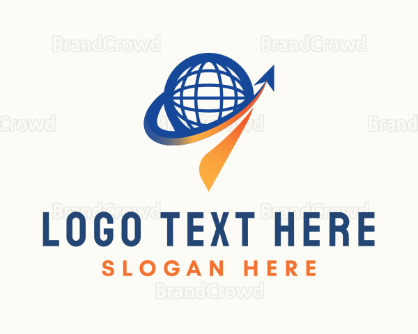 Travel Globe Pin Logo