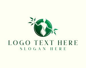 Negative Space - Eco Woman Tree logo design