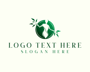 Vegetarian - Eco Woman Tree logo design