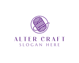 Yarn Knitting Crafts logo design