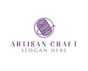 Yarn Knitting Crafts logo design