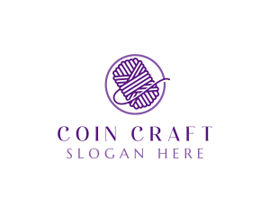 Yarn Knitting Crafts logo design