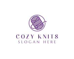 Yarn Knitting Crafts logo design