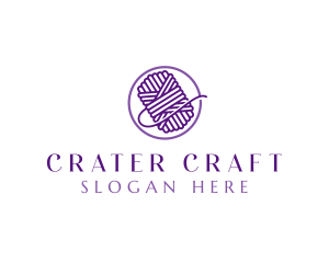 Yarn Knitting Crafts logo design