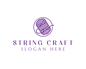 Yarn Knitting Crafts logo design