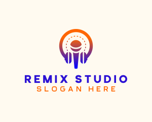 Headphones Microphone Studio logo design