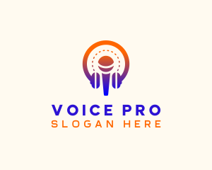 Announcer - Headphones Microphone Studio logo design