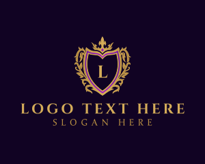 Gold - Elegant Crown Shield Crest logo design