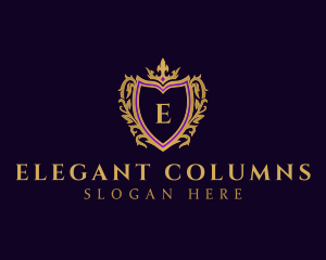 Elegant Crown Shield Crest logo design