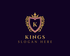 Elegant Crown Shield Crest logo design