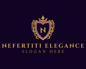 Elegant Crown Shield Crest logo design