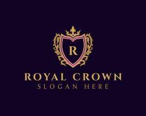 Elegant Crown Shield Crest logo design