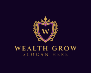 Elegant Crown Shield Crest logo design