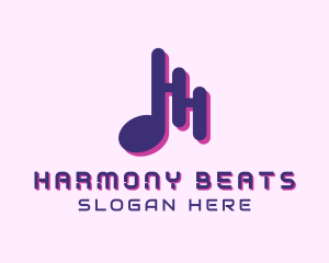 Music Note Beat  logo design