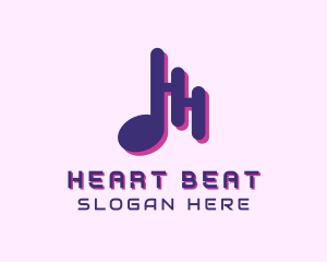 Music Note Beat  logo design