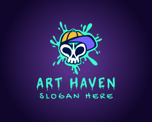 Skull Art Graffiti logo design