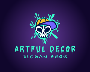 Skull Art Graffiti logo design