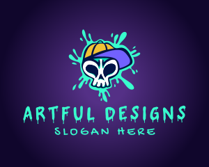 Skull Art Graffiti logo design