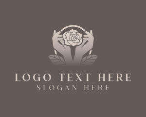 Decorator - Rose Flower Hands logo design