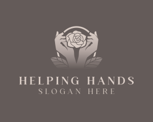 Hands - Rose Flower Hands logo design