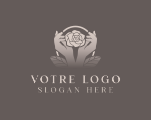 Mindfulness - Rose Flower Hands logo design