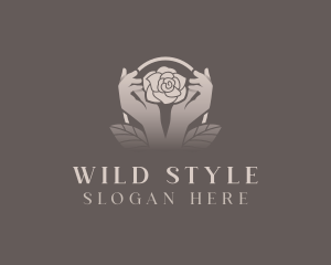 Rose Flower Hands logo design