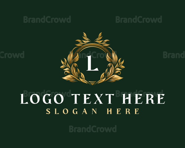 Floral Wreath Crest Logo