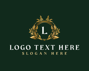 Stylist - Floral Wreath Crest logo design