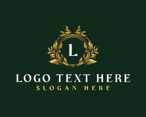 Floral Wreath Crest Logo