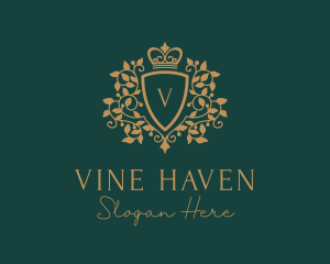 Crown Vine Shield logo design